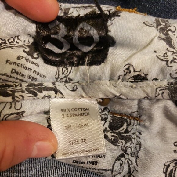 Gridlock womens jeans Size 30 X 33 double back pockets medium wash - Picture 5 of 9